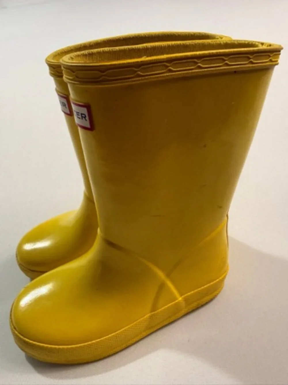 HUNTER Kids Original Yellow Rain Boots Wellington Waterproof Size 10C